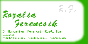 rozalia ferencsik business card